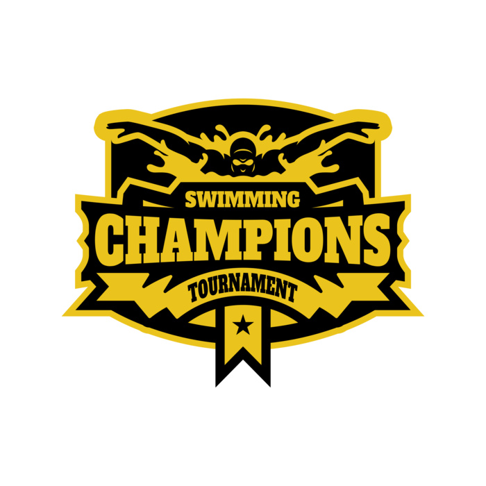Champions Swimming Tournament logo template Vignette