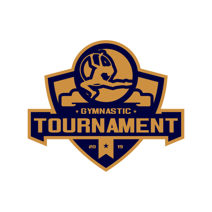 Gymnastic Tournament logo template 02 Vignette