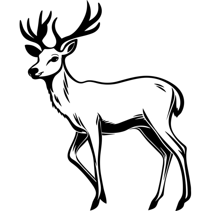 Deer   Clipart 1 Vignette