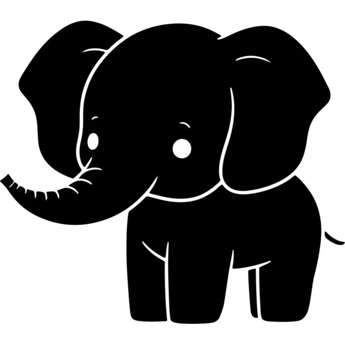 Elephant   Clipart 2 Vignette