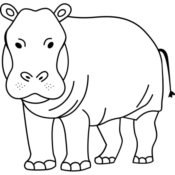 Hippopotamus   Clipart 2 Vignette