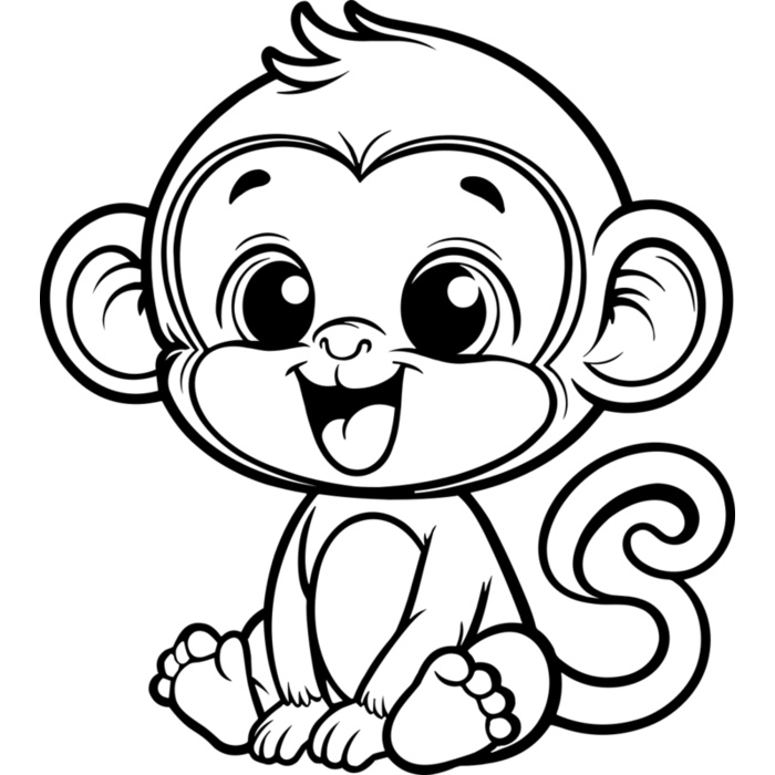 Monkey   Clipart 4 Vignette