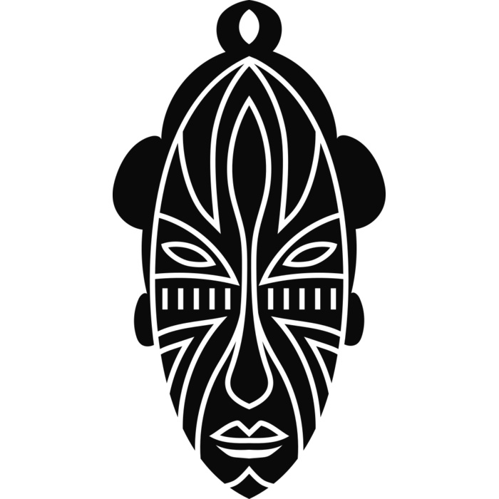 African Tribal Mask Vignette