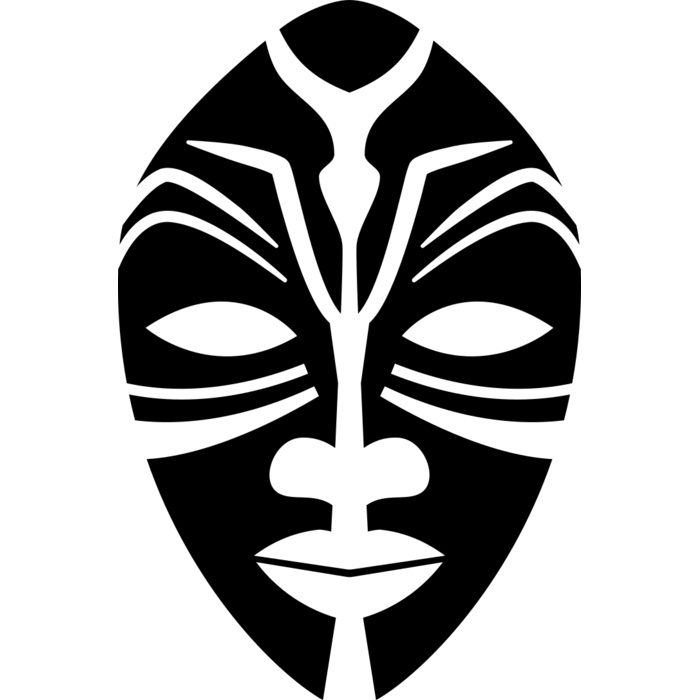 Maori Tribal Mask Vignette