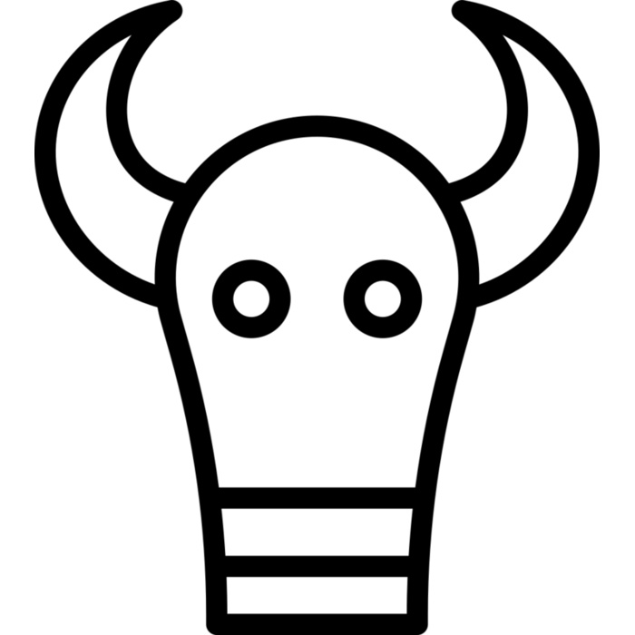 Bull Head Symbol Vignette