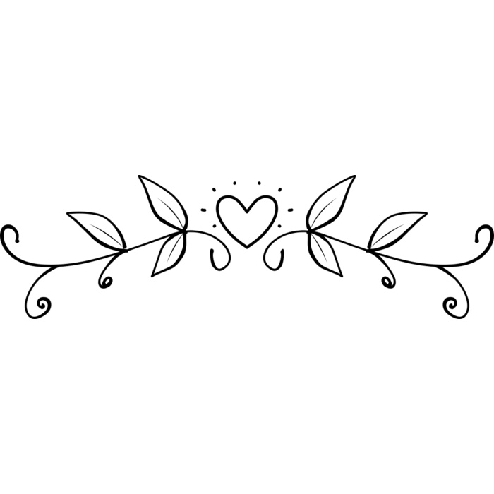 Botanical Heart Flourish Vignette