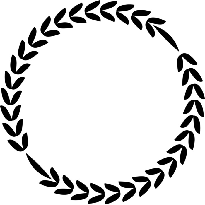 Laurel Leaf Circle Wreath Vignette