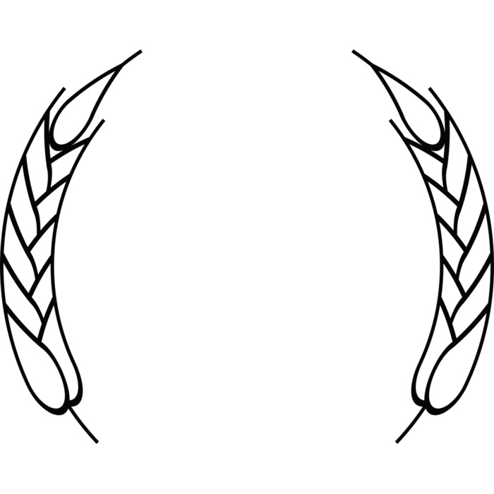Wheat Laurel Half Wreath Vignette