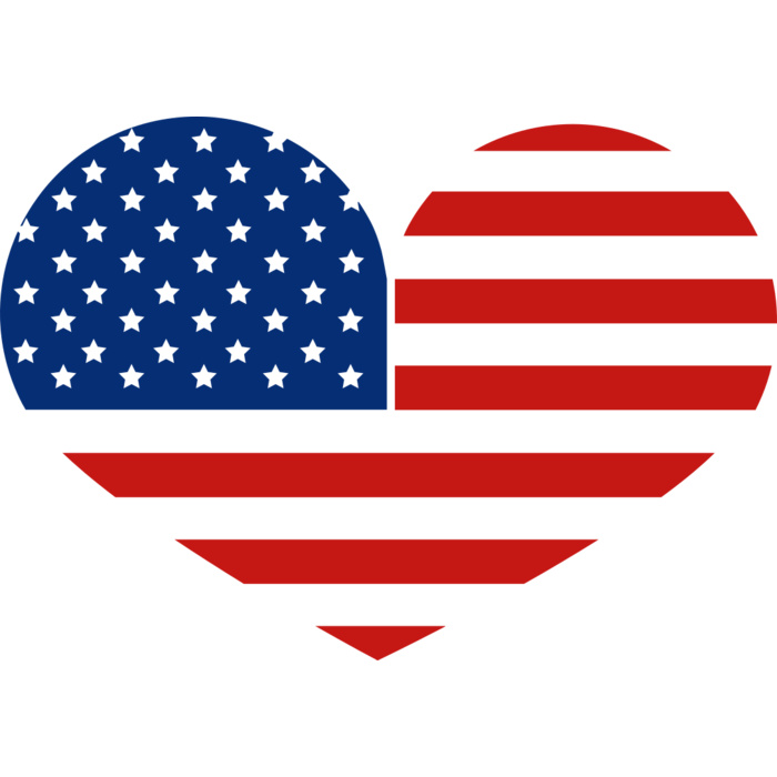 USA Heart Vignette