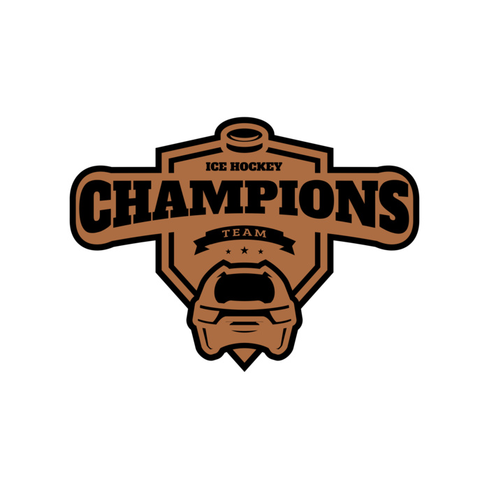 Champions Team Ice Hockey logo template Vignette