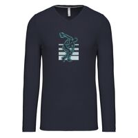 T-shirt col V manches longues de marque Kariban Vignette