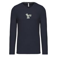 T-shirt col V manches longues de marque Kariban Vignette