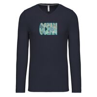 T-shirt col V manches longues de marque Kariban Vignette