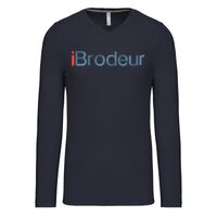 T-shirt col V manches longues de marque Kariban Vignette